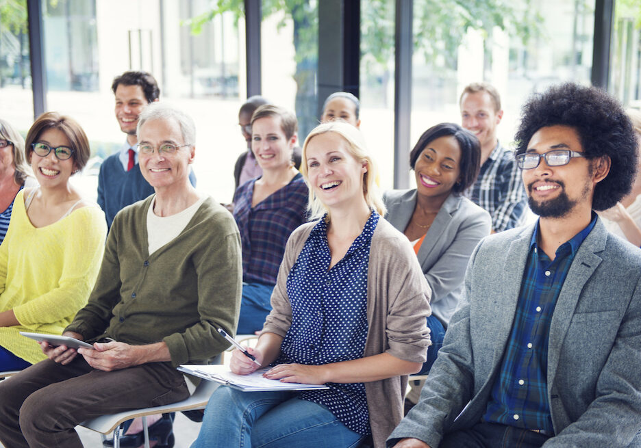 Group of Diverse Multiethnic Cheerful Audience